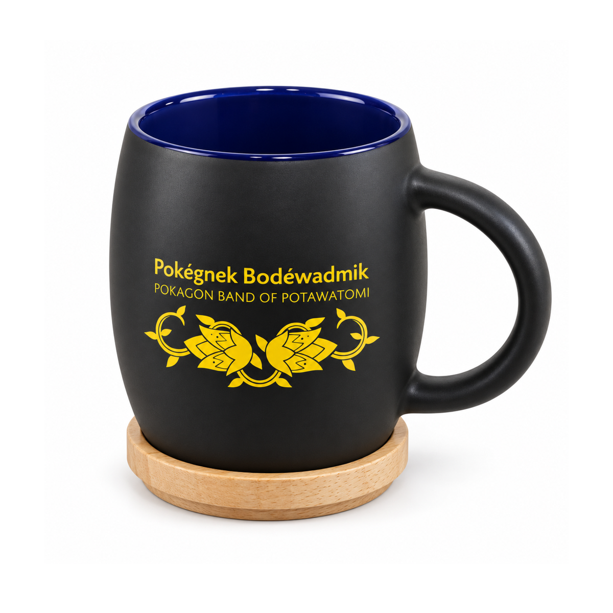 Hearth Ceramic Mug with FSC®100% Wood Lid/Coaster 15oz