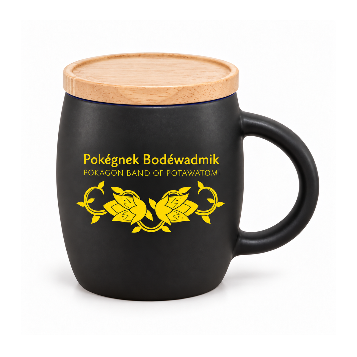 Hearth Ceramic Mug with FSC®100% Wood Lid/Coaster 15oz
