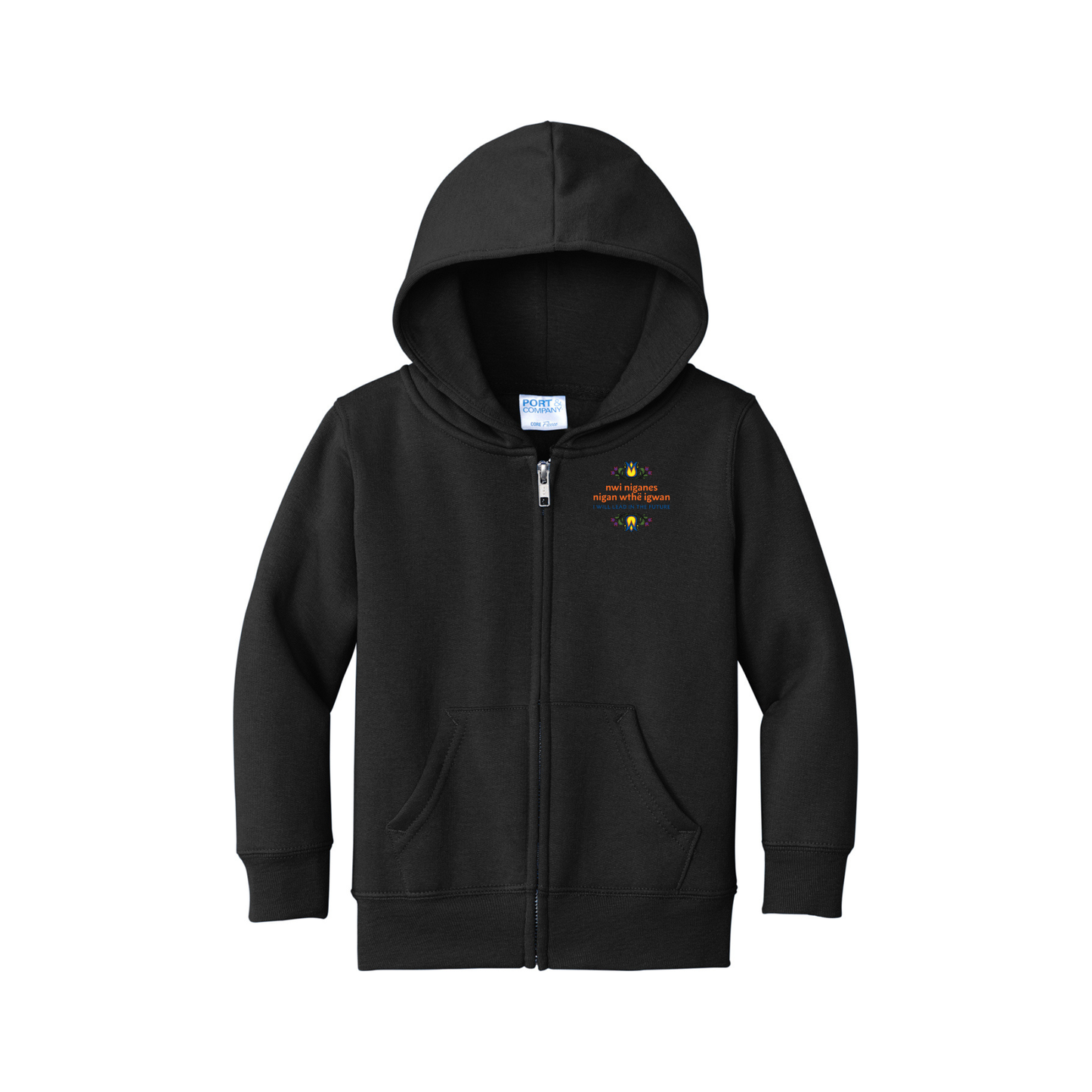 Port & Company® Toddler Core Fleece Full-Zip Hooded Sweatshirt - CAR78TZH