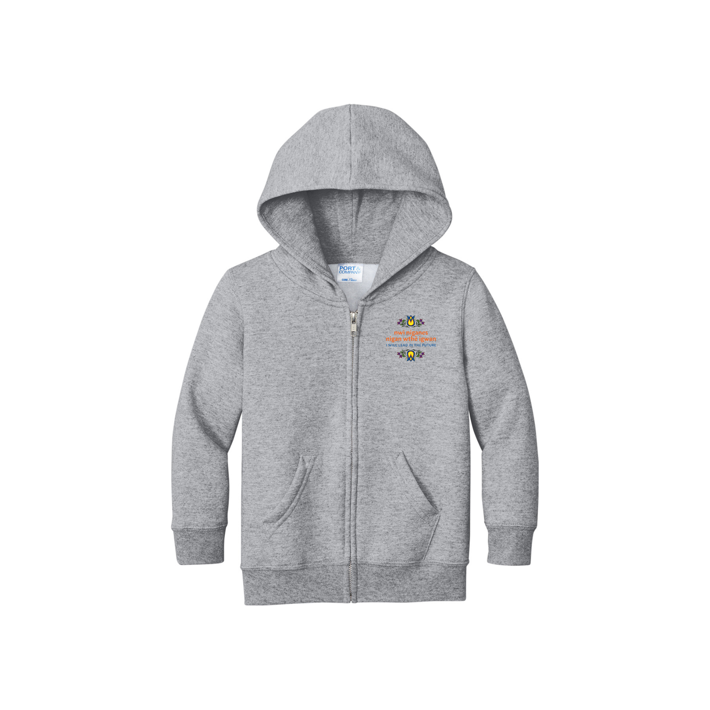 Port & Company® Toddler Core Fleece Full-Zip Hooded Sweatshirt - CAR78TZH